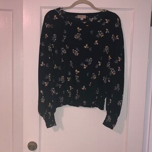 LOFT Outlet Long Sleeve Blouse w/elastic band around the wrists and west